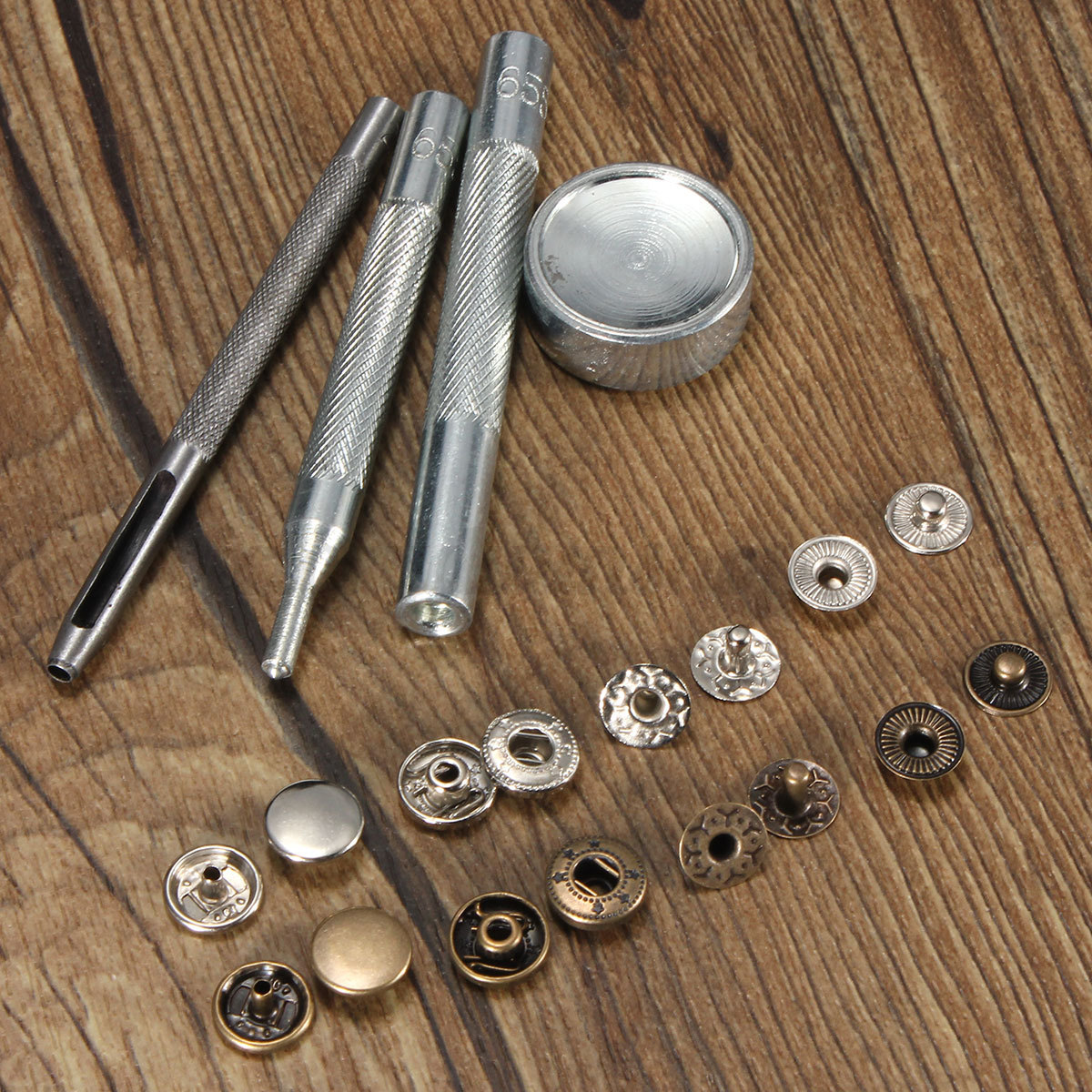 30PCS 10mm Metal Snap Fasteners Poppers Press Stud Sewing Leather