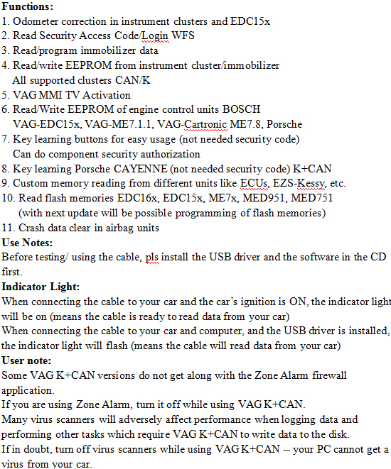 VAG K+CAN Commander 1.4 OBD2 OBDII Diagnose Scanner Kabel COM Für VW Golf Jetta - Bild 5 von 6