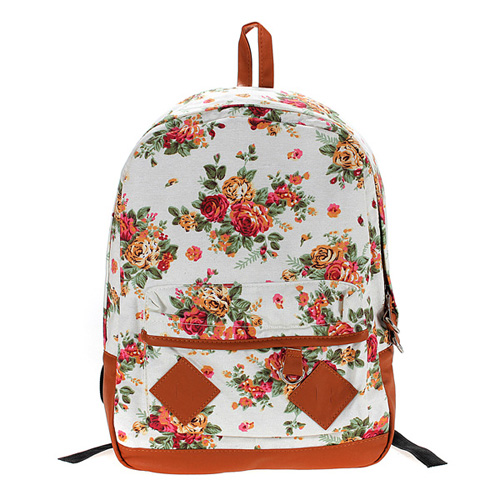 Vintage Flower Floral Bag Schoolbag Bookbag Backpack for Cute Fashion
