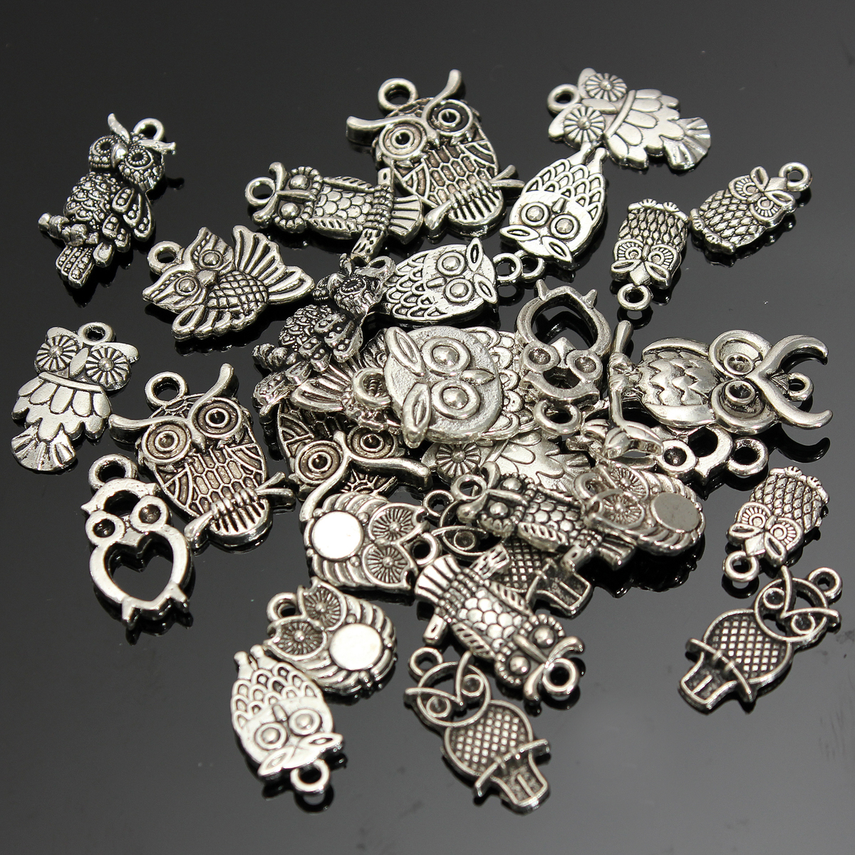 30pcs Tibetan Silver Charm Owl Pendant Beads Wholesale Craft DIY Jewelry Making | eBay