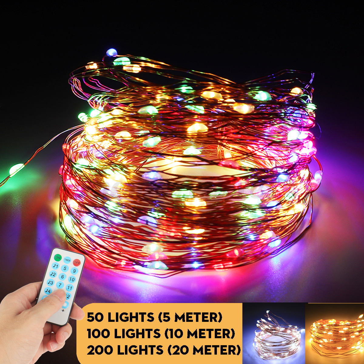 Details about / 50-200 LED String Light Fairy Lamp Party Halloween Christmas Tree Decor #cn