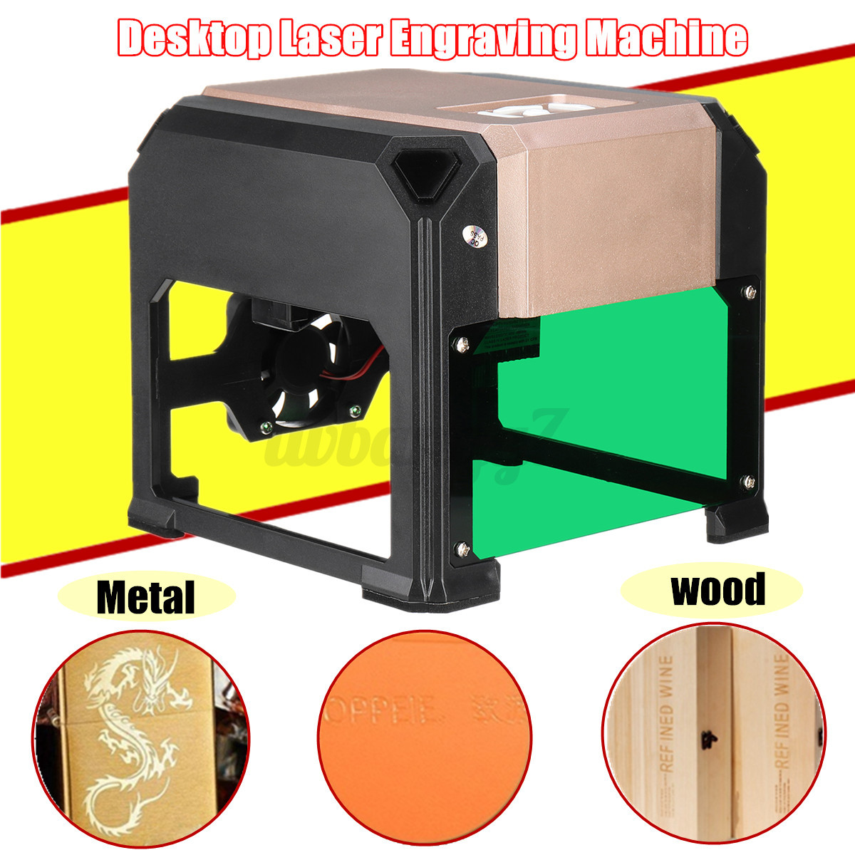 Real 3000MW USB Desktop Laser Engraving Machine CNC Logo Marking Cutting Printer