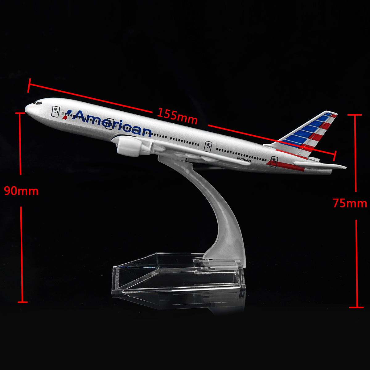 16cm Metal Plane Model Aircraft Diecast Aeroplane 1:400 Scale Desk Toy Gift US
