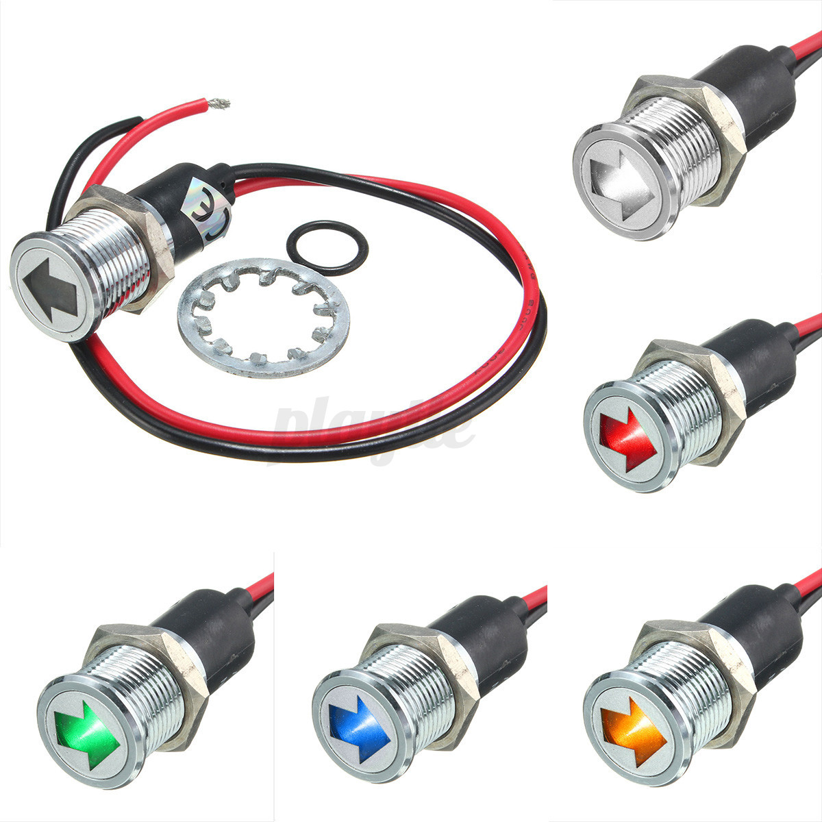 14mm Led Dash Panel Warning Light Indicator Lamp 12v Blue