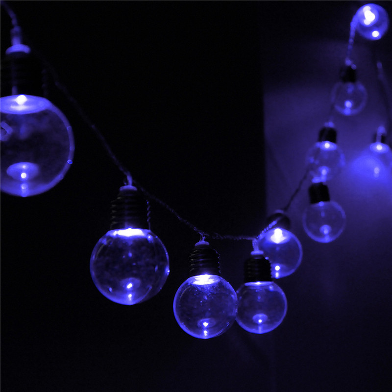 10M 20 LED Globe Patio Outdoor Fairy String Light Clear Bulb Chirstmas Wedding eBay