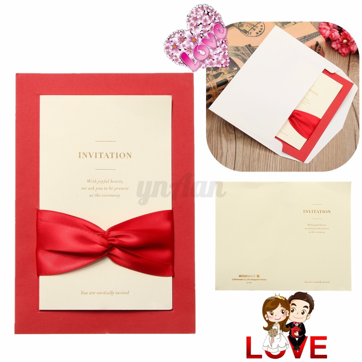 Ebay red wedding invitations