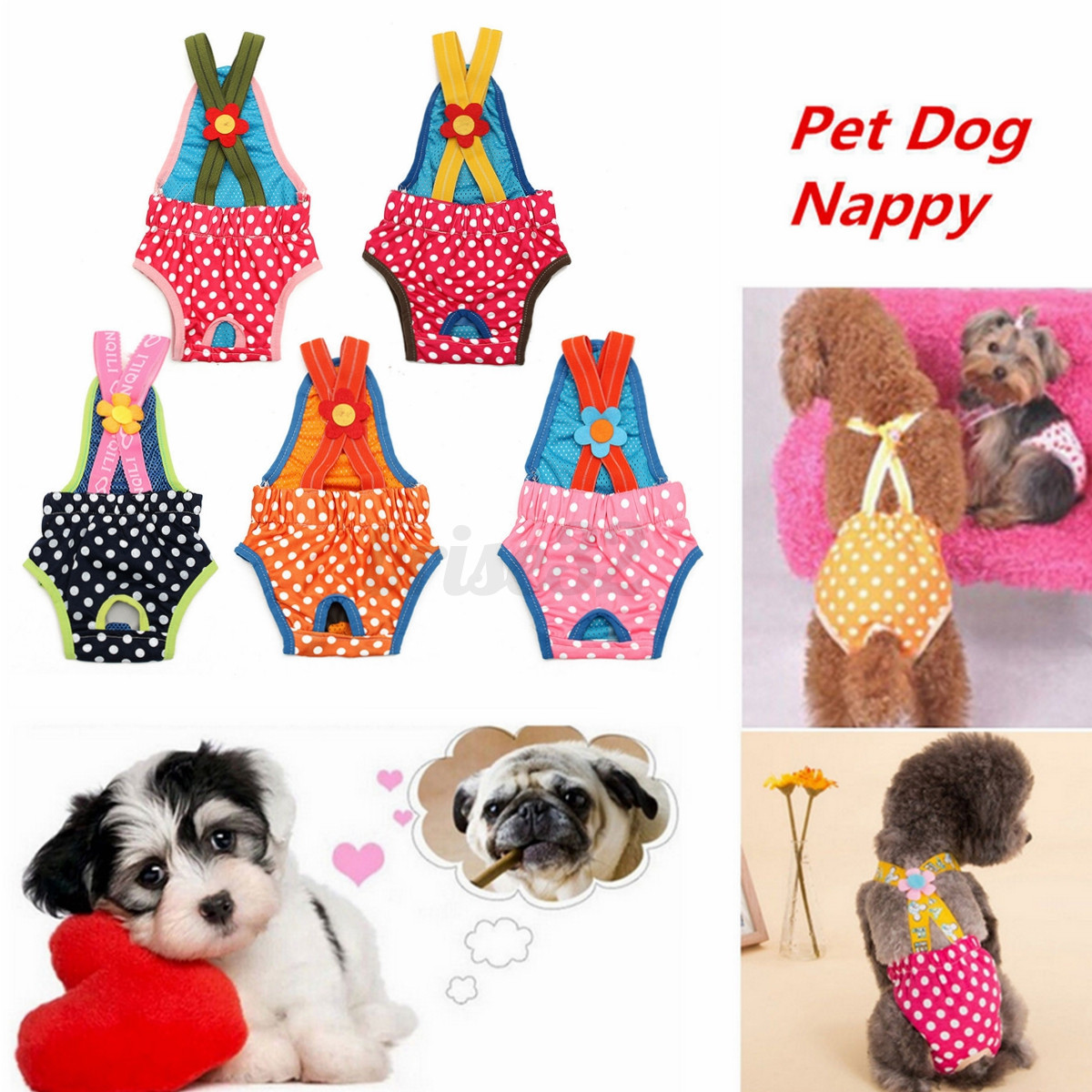 Female Pet Dog Puppy Striped Braces Sanitary ...