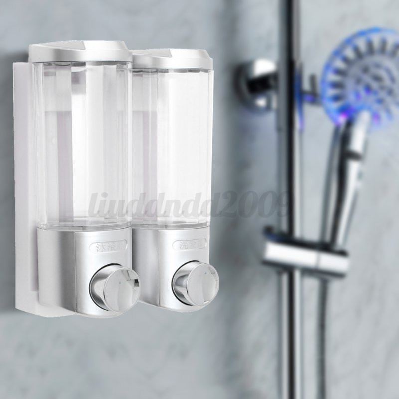 Seifenspender Wand Dusche : Seifenspender-2x400mL-Wand-Montage-Dusche-Lotion-Shampoo-Fluessigkeit Seifenspender Wand Dusche : Seifenspender-2x400mL-Wand-Montage-Dusche-Lotion-Shampoo-Fluessigkeit