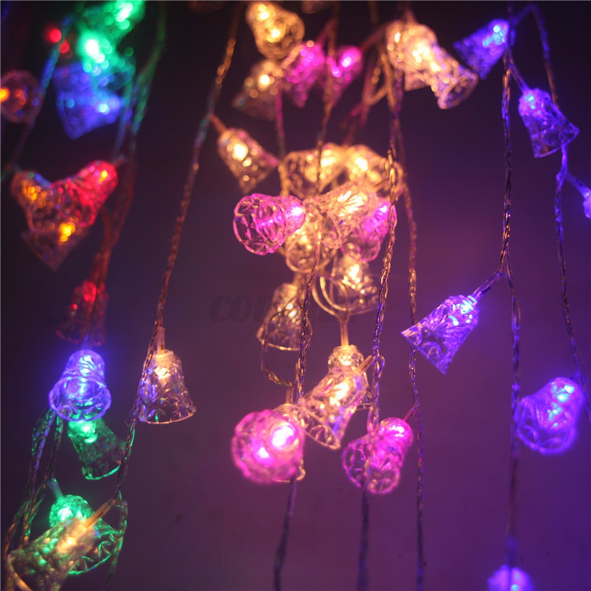 20 LED Christmas Bell Shaped Flashing Light String Xmas Tree Hanging Decoration eBay