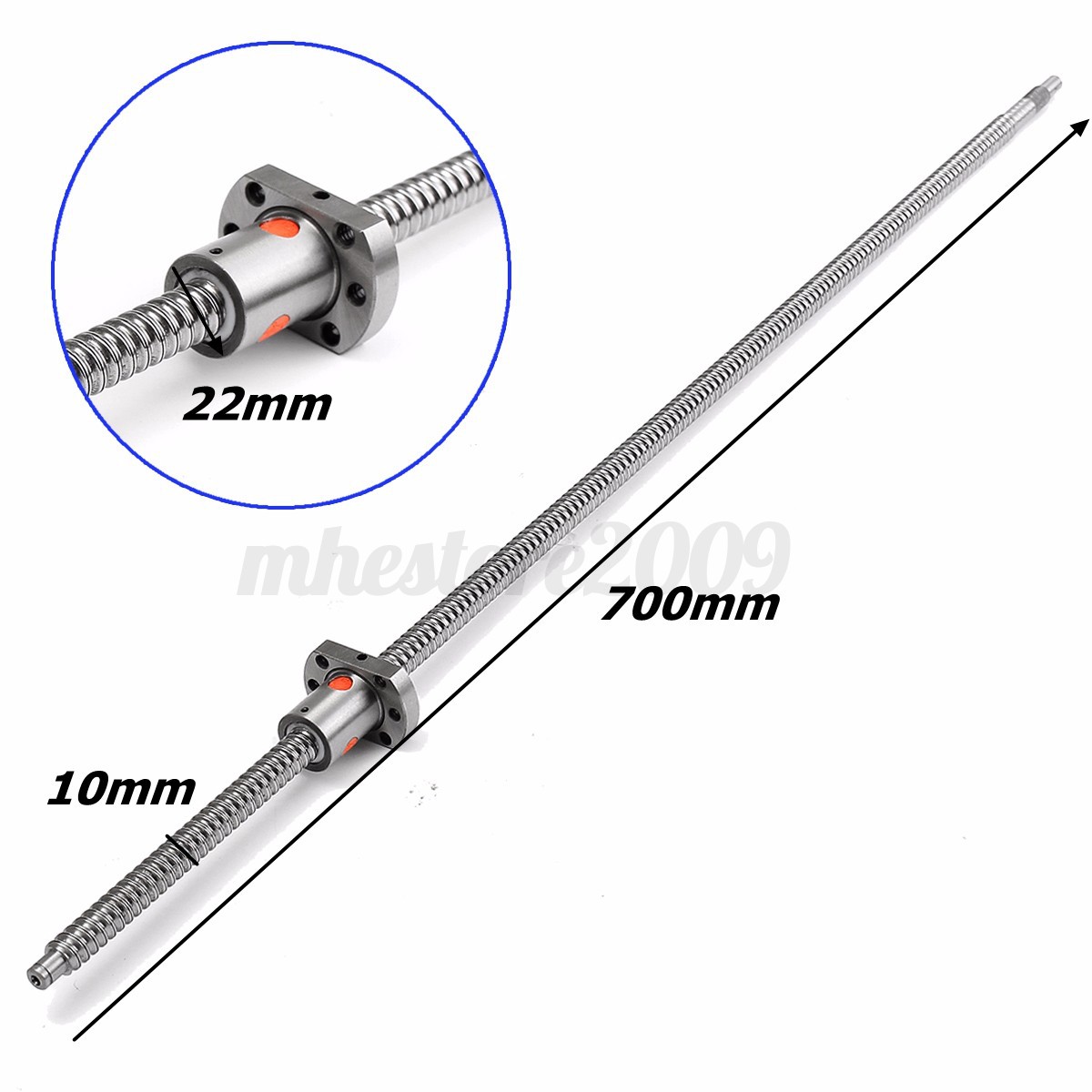 SFU1204 300-700mm Rolled Ball Screw With Ballnut For BK//BF10 End Machined CNC