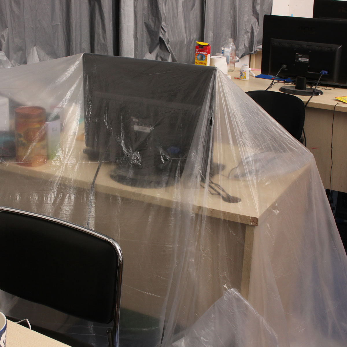 4x5m New Clear Large Polythene Plastic Dust Sheet Cover For Painting