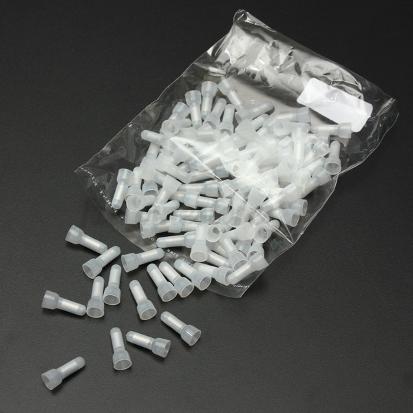 100pc Mixed Closed End Connectors Clear Nylon Insulation Wire Crimp Terminals