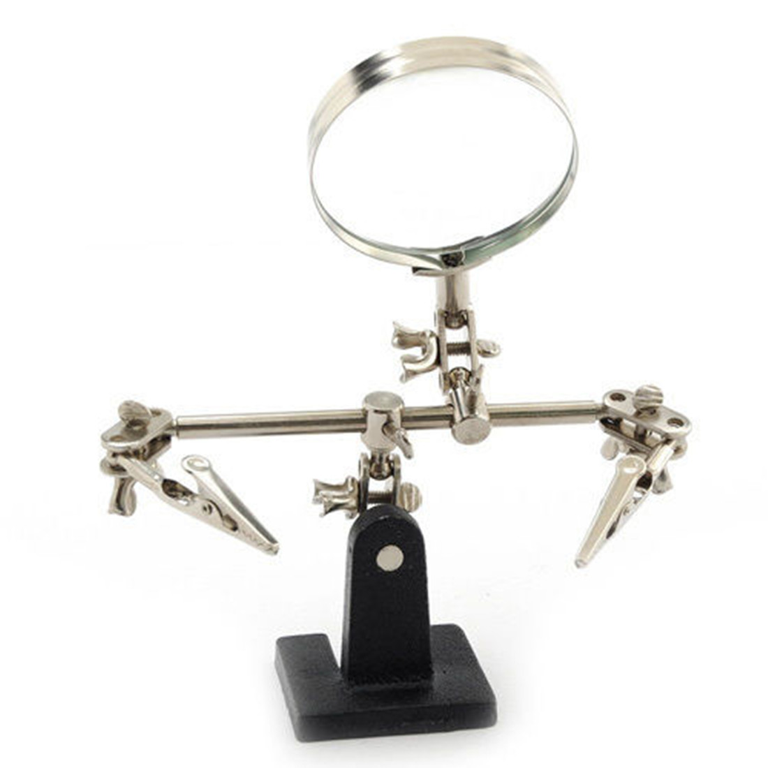 Helping Hand Magnifier Magnifying Glass Clamp Soldering Stand Crocod Detail Image