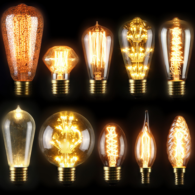 E27 40W Vintage Retro Filament Edison Tungsten Light Bulb Antique Style