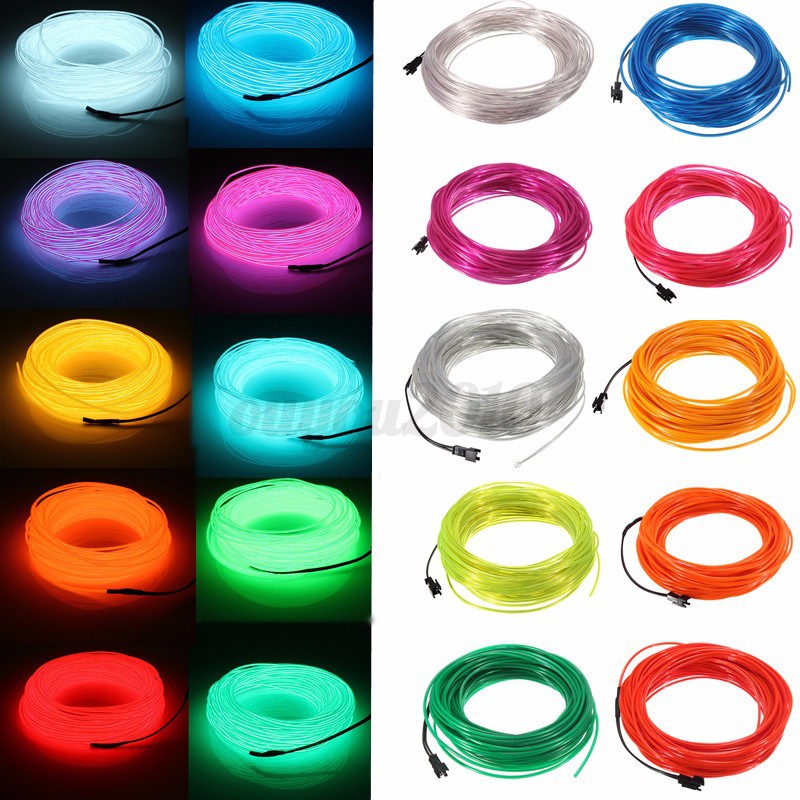 20M LED EL Kabel Licht Lichtleiste Ambientebeleuchtung Auto