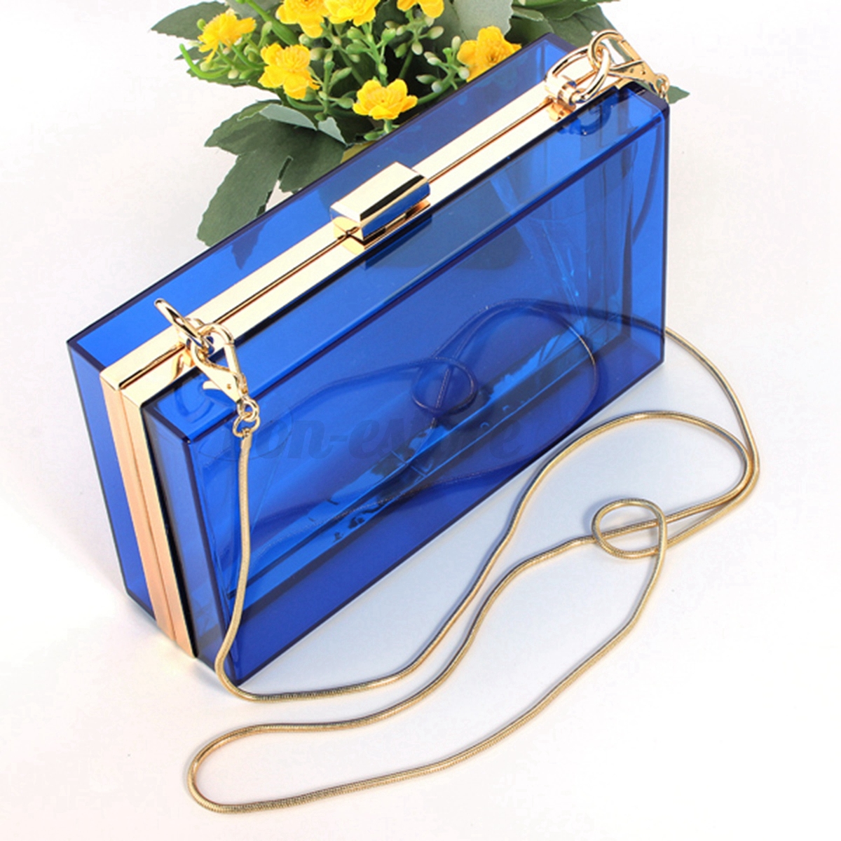 Transparent Acrylic Perspex Clutch Clear Purse Handbag Evening Bag ...