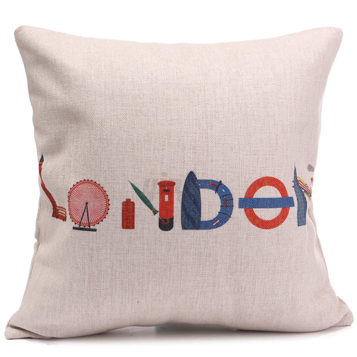 Linen Cotton Pillow Case Waist Back Throw Cushion Cover Home Sofa Car Decor eBay