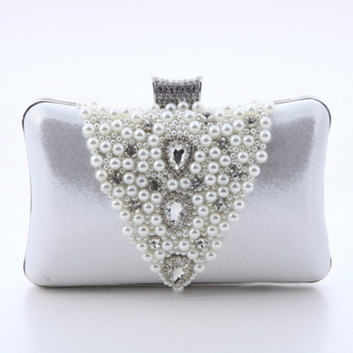 silver rhinestone clutch bag