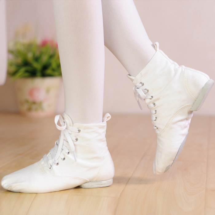Danzcue Womens Canvas Lace up Jazz Boot Shoes