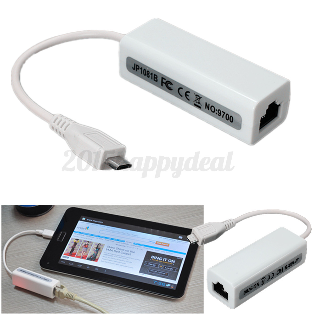 Micro USB 2.0 5P to RJ45 Network Lan Ethernet Cable ...