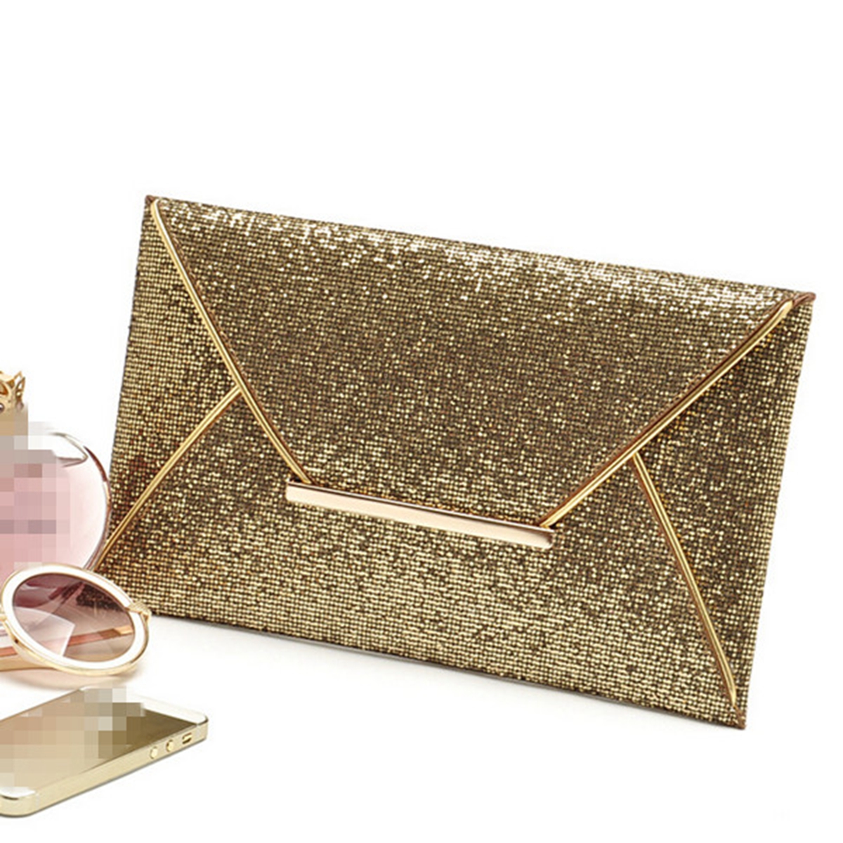 Us Women Sequins Evening Party Glitter Envelope Bag Purse Clutch Us Women Sequins Evening Party Glitter Envelope Bag