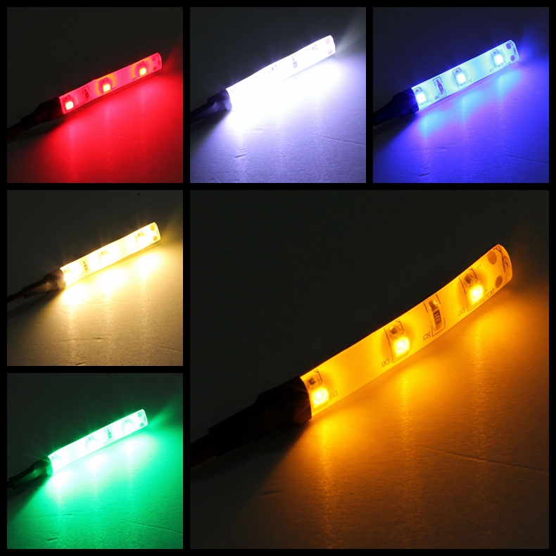 4 x 30cm Waterproof 15 3528 SMD Flexible LED Light Lamp Strip Red DC 12V /& G4T6