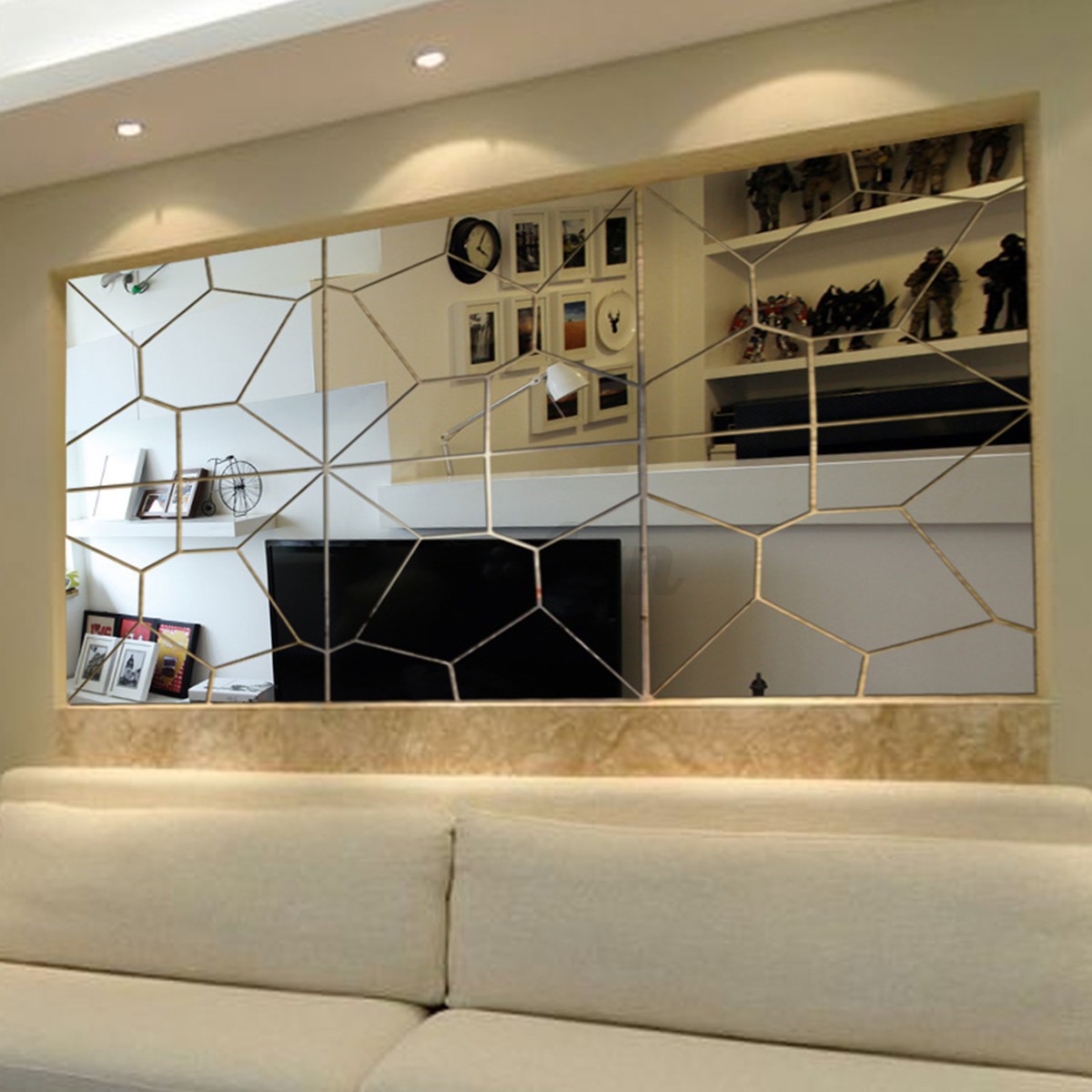 3D Mirror Irregular Wall Sticker Decal DIY Home Room Art ...