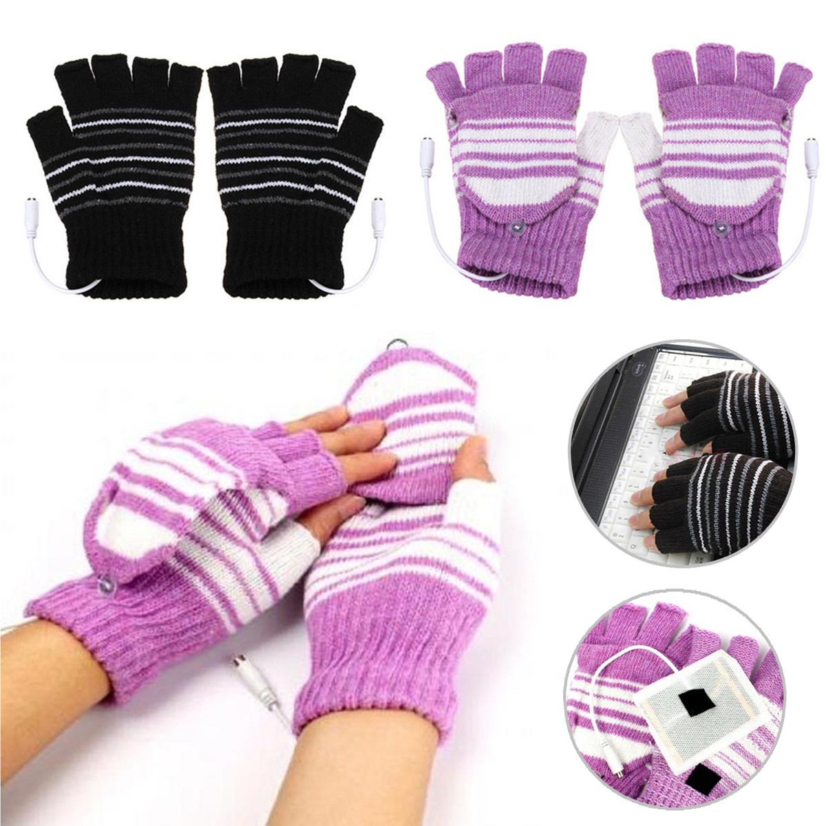 electric fingerless gloves