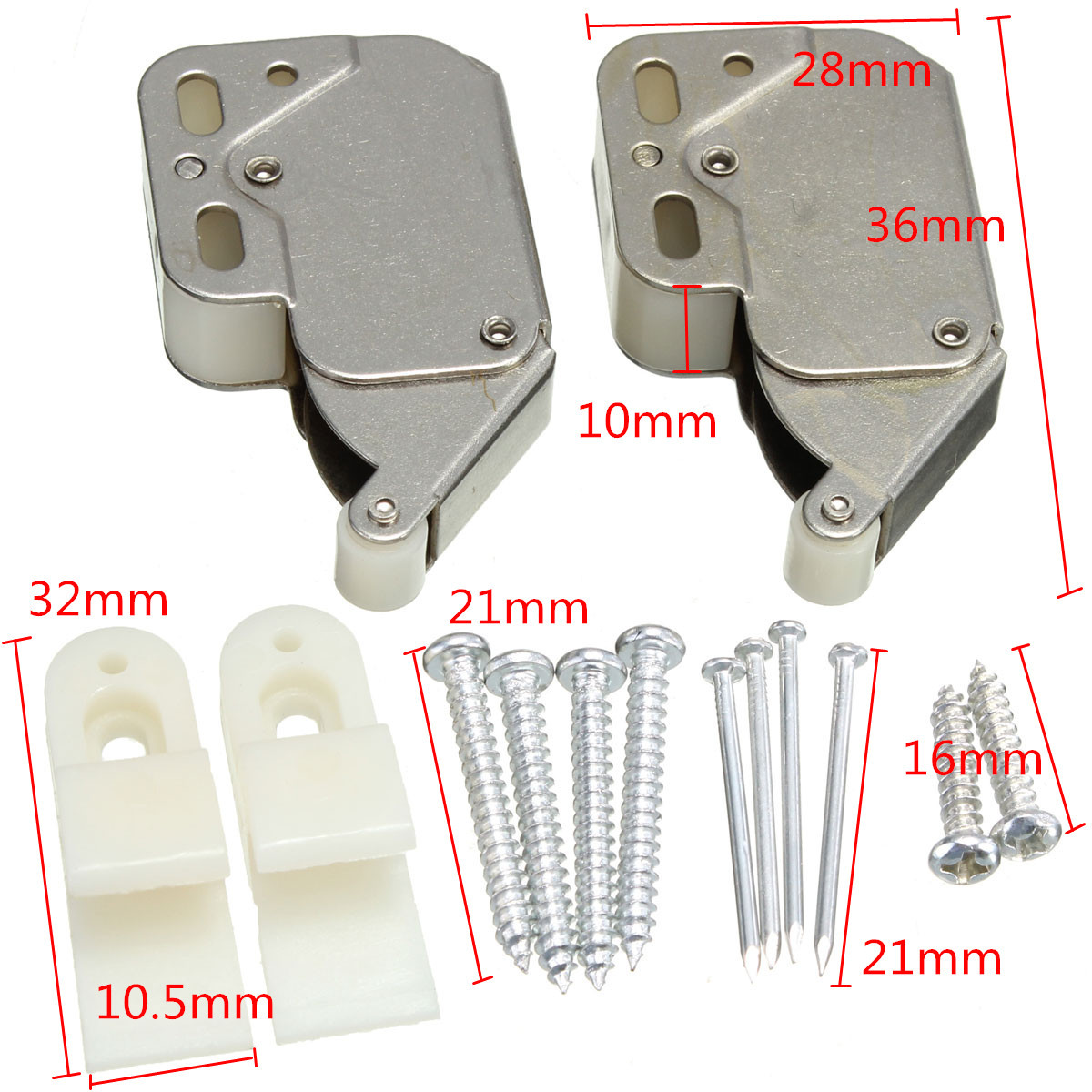 Push Latch Spring Loaded Push Touch Release Latch Drawer Cabinet Catch Latch 10 Pieces