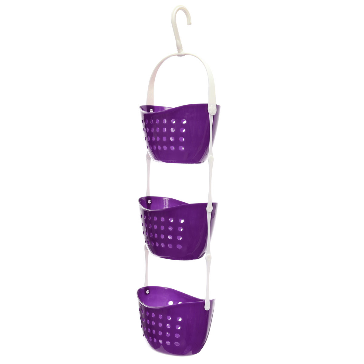 Shower Caddy 3 Tier Basket Hanging Over Plastic Rack Tidy Organiser Picture 11 Of