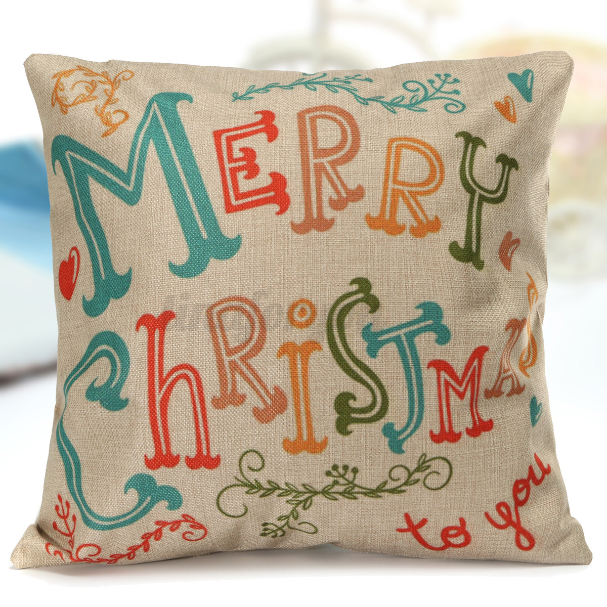 XMAS Christmas Cushion Cover Ambience Decorative Square Pillow Case Car Decor eBay