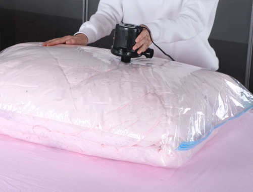 pillows in vacuum bags