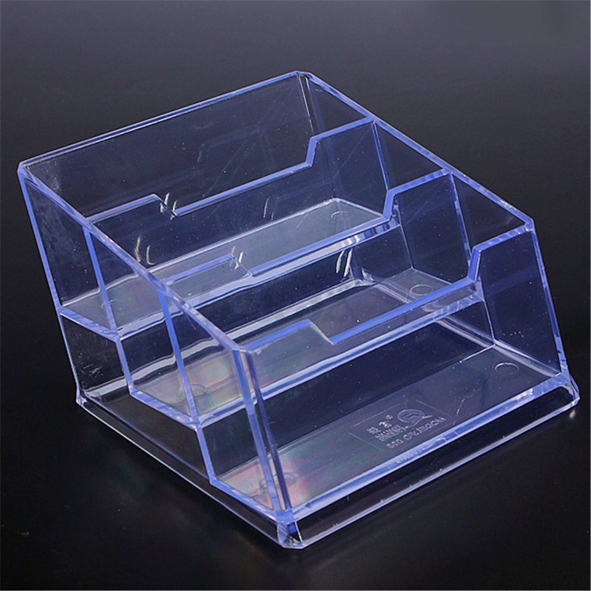 1 2 3 Tier Clear Plastic Business Card Holder Display Stands Shelf Desktop Case