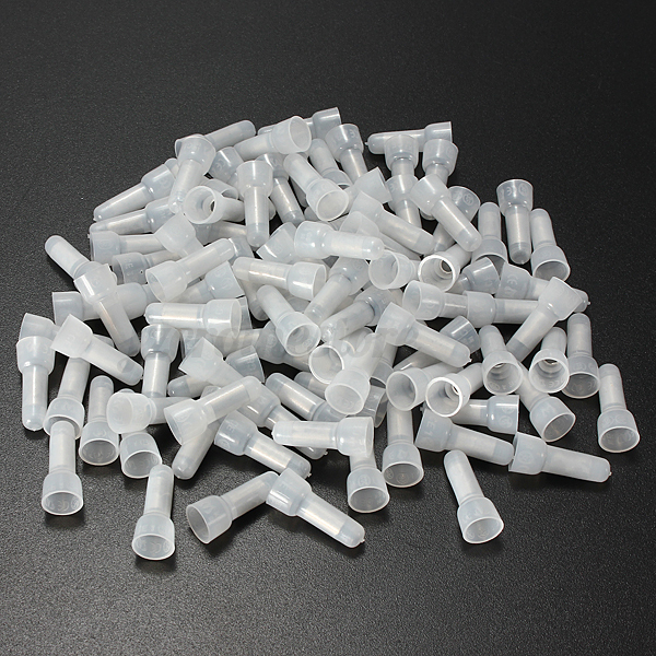 100pc Mixed Closed End Connectors Clear Nylon Insulation Wire Crimp Terminals