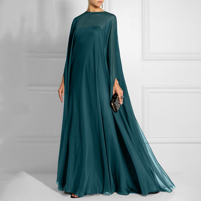 2PCS Women Party Gown Evening Crew Neck 