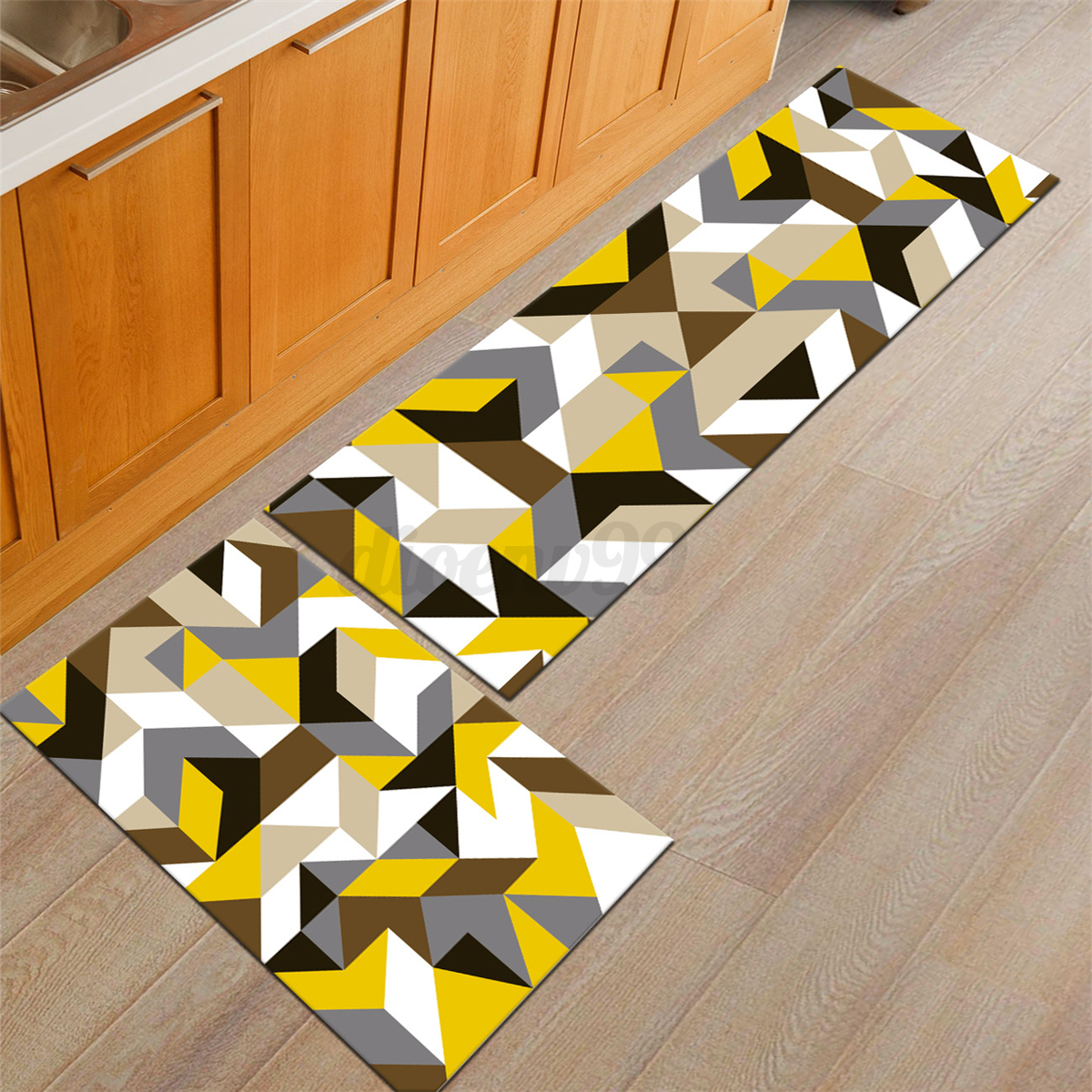 2PCS Kitchen Bath Door Floor Rug Nonslip Runner Anti