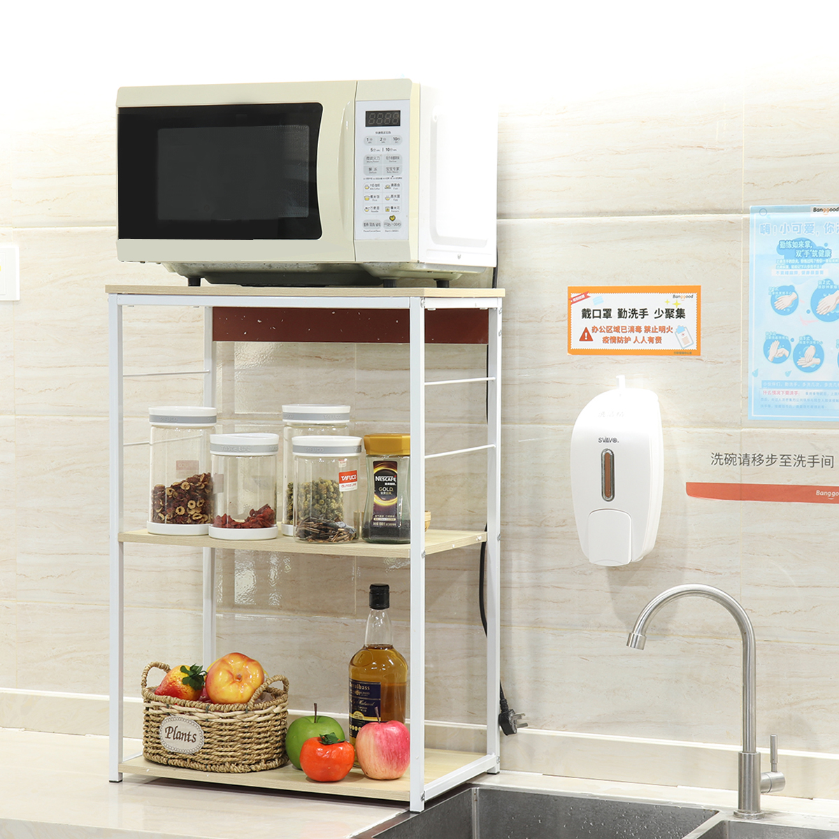 Küchenregal Mikrowellenhalter Gewürzregal Mikrowellenregal