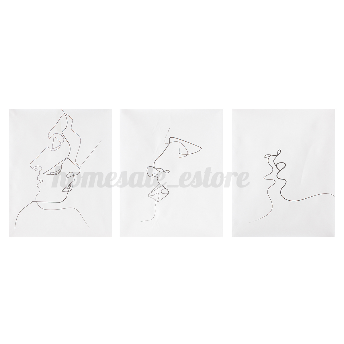 Simple Line Art Abstract : Abstract kiss simple line curve canvas print painting wall