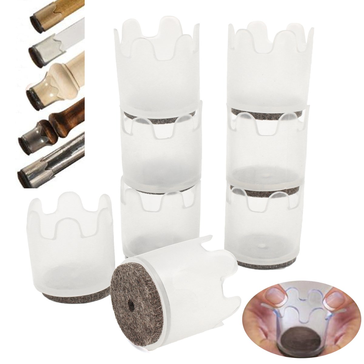 8pcs Silicone Chair Leg Caps Feet Pads Furniture Table Covers