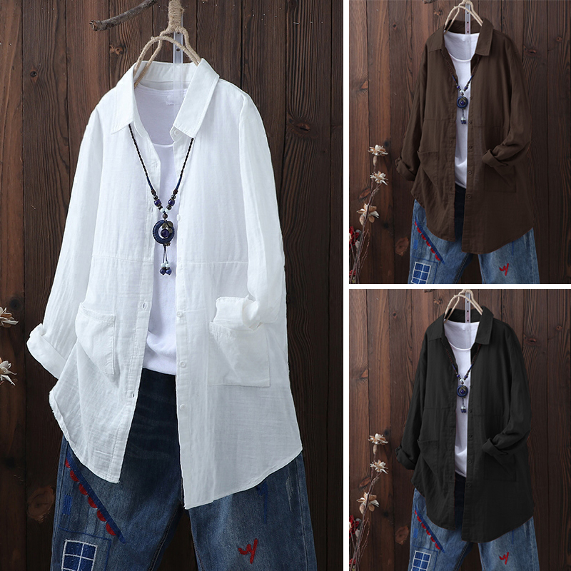 plus size oversized white button down shirt