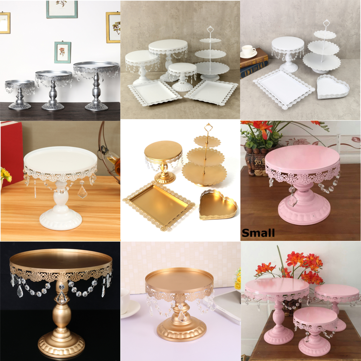 Details About 4pc Set Crystal Cake Cupcake Stand Display Dessert Holder Wedding Party Decor