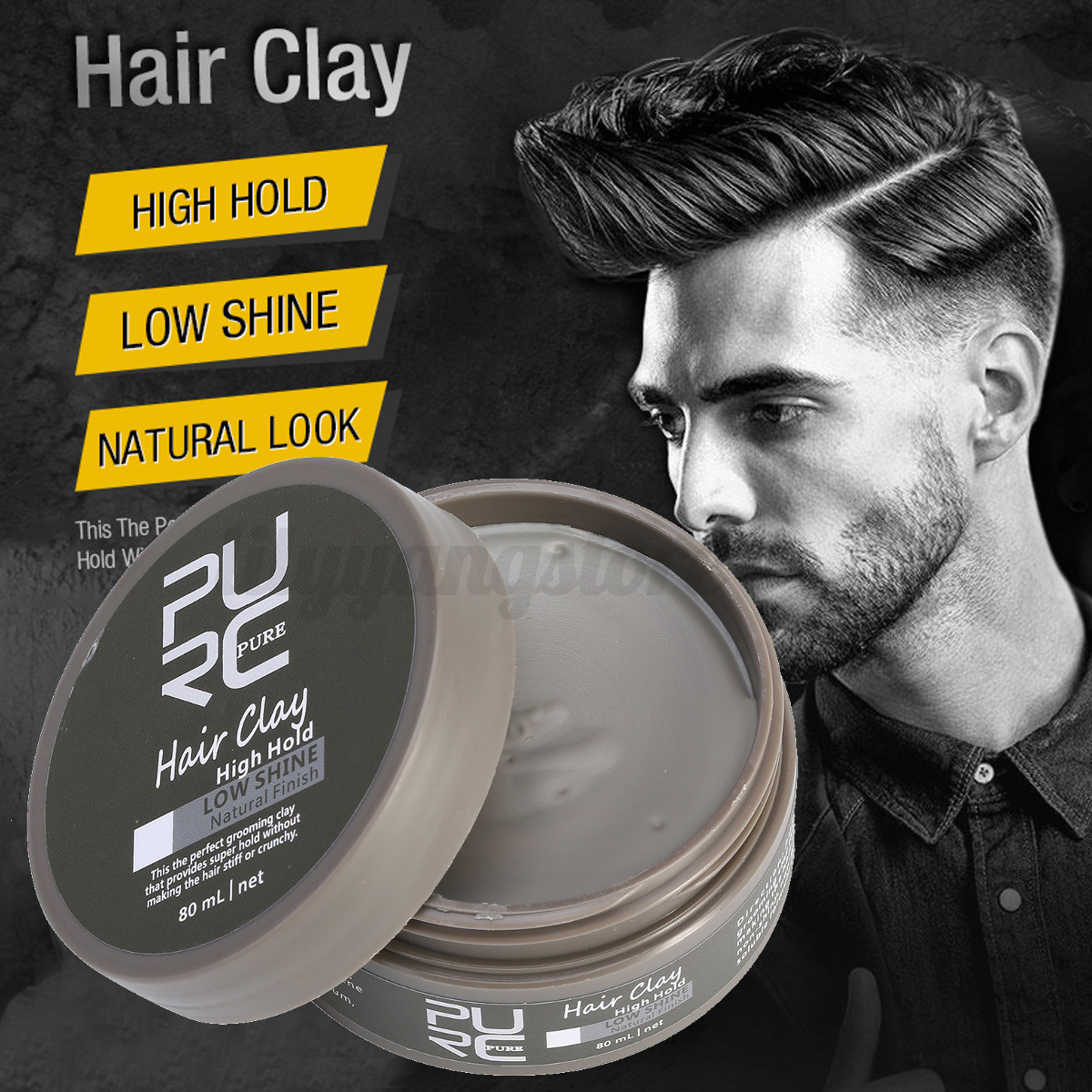 Purc Men S Cement Clay 80ml Hair Styling Wax High Hold Barber