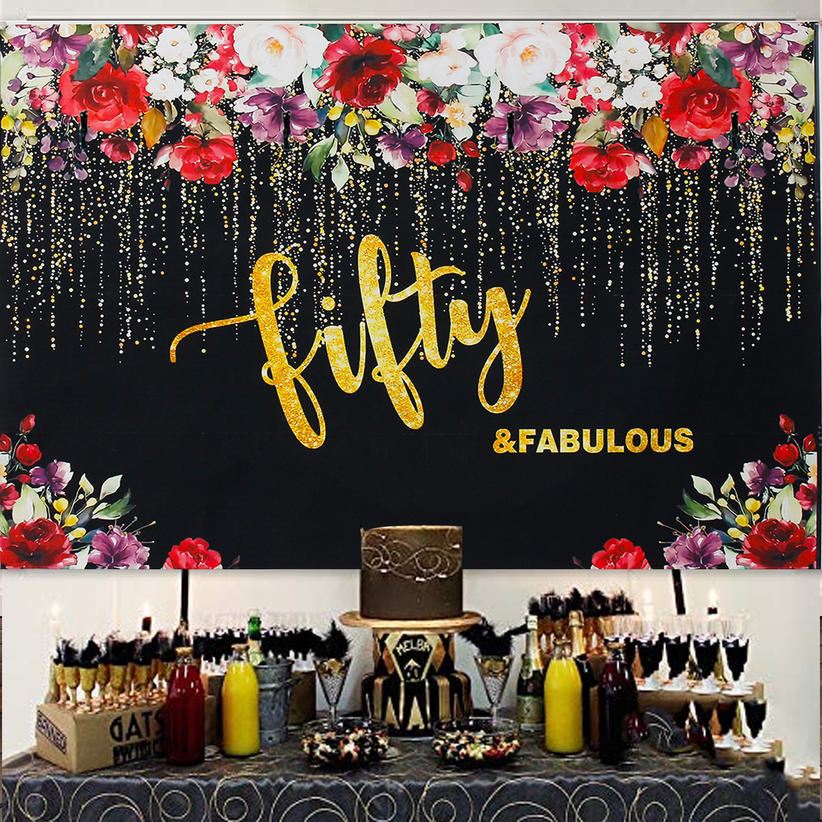 30/40/50/60th Birthday Photography Backdrop Party Decor Vinyl 3X5/5X7