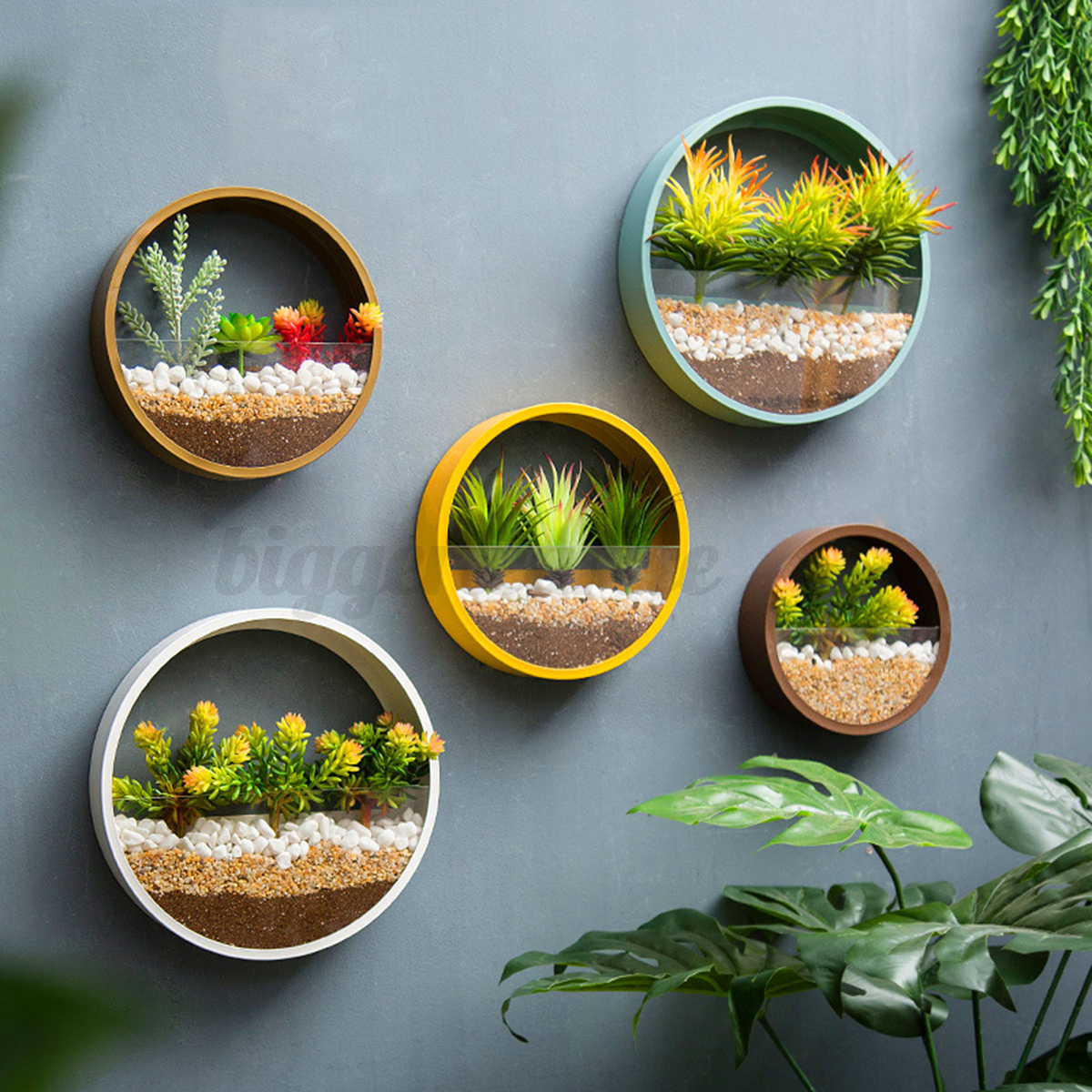 Modern Round Iron Glass Hanging Flower Pot Wall Vase ... Modern Round Iron Glass Hanging Flower Pot Wall Vase ... on Decorative Wall Sconces For Flowers Vases At Home Depot id=87057