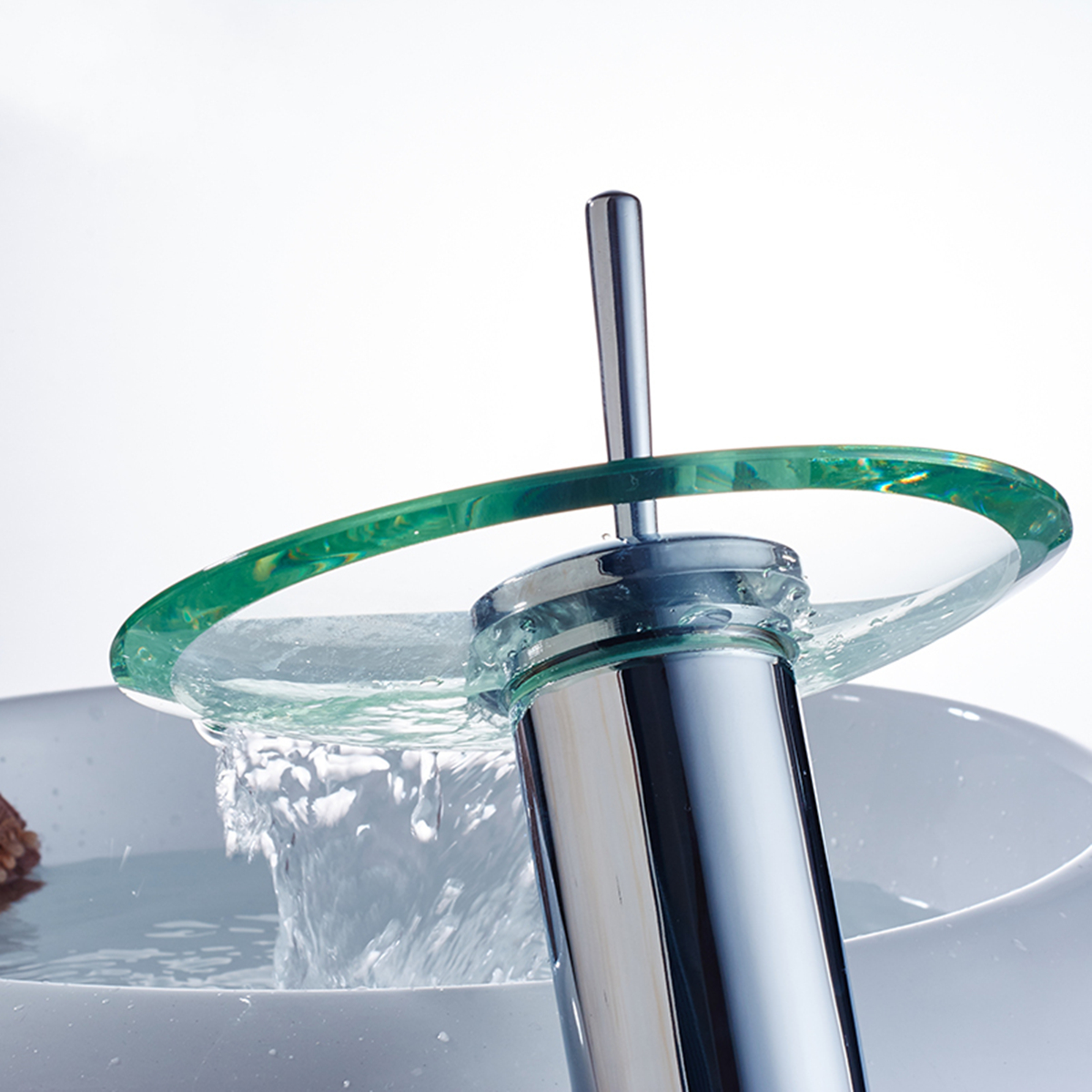 Wasserhahn Wasserfall Glas Badarmatur Waschbecken Waschtisch Bad Küche