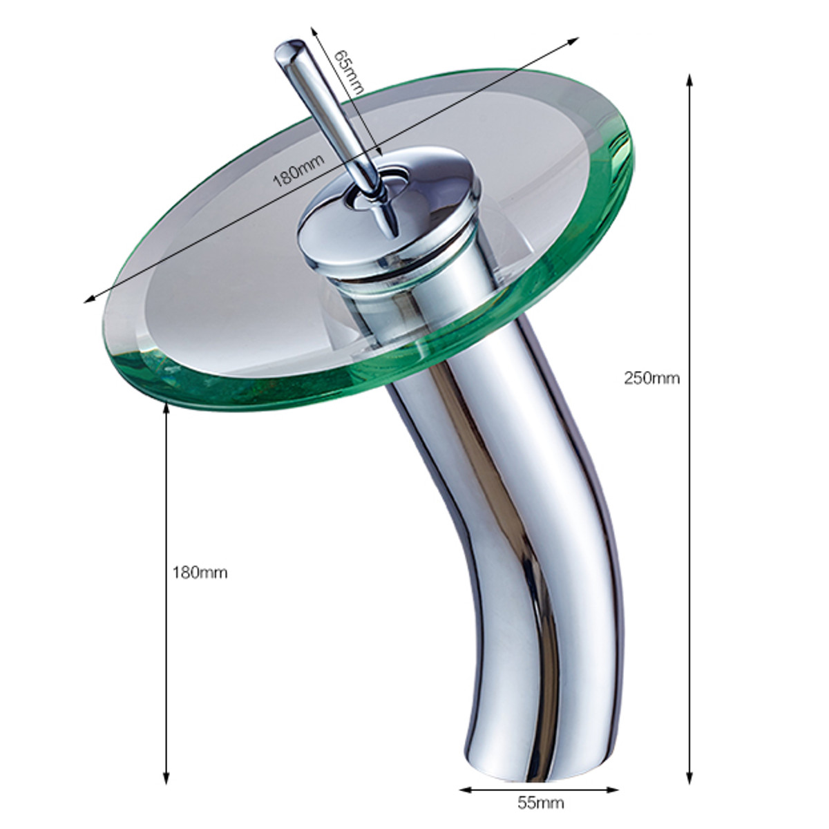 Wasserhahn Wasserfall Glas Badarmatur Waschbecken Waschtisch Bad Küche