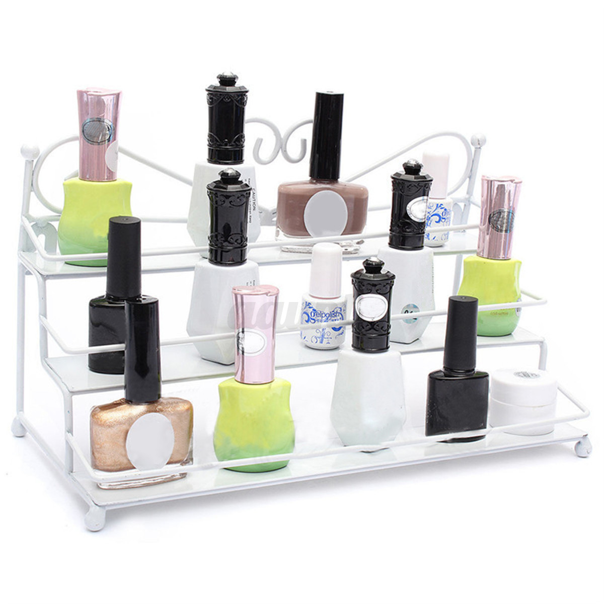 3 Tier Metal Heart Nail Polish Display Wall Rack Organizer