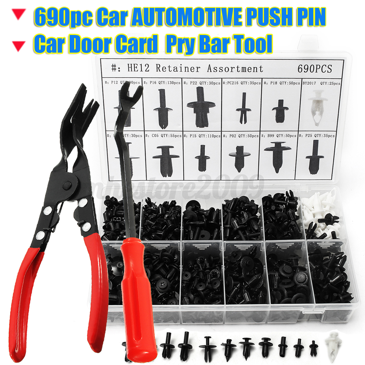 690pcs 12 sizes platstic car push pin rivet trim clip 690pcs 12 sizes platstic car push pin rivet trim clip