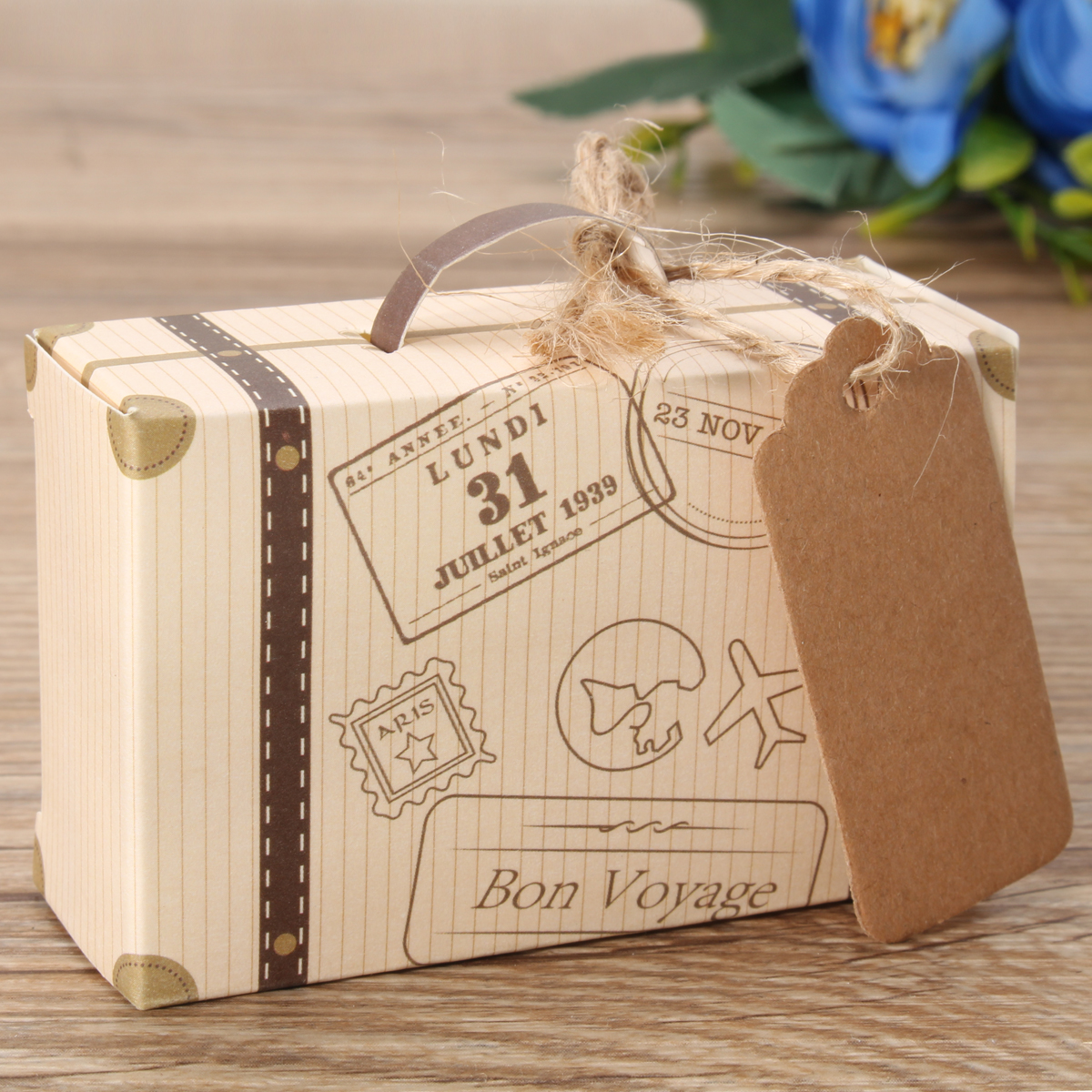 50 100pcs Wedding Favor Suitcase Kraft Candy Bo Sweet Gift Box Image Is Loading 50 100pcs Wedding Favor Suitcase Kraft Candy Bo