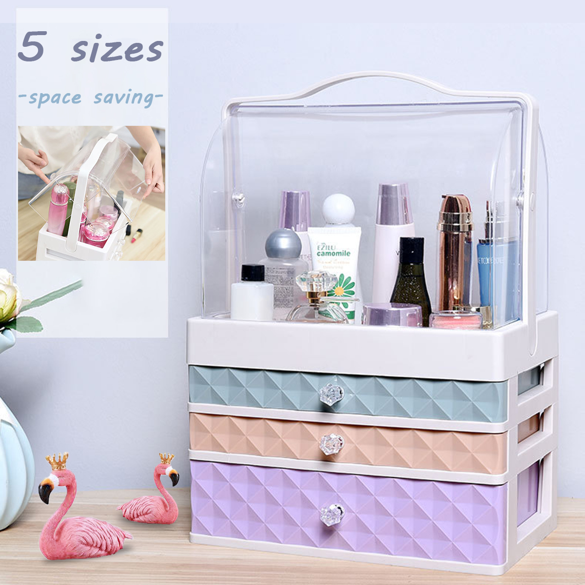 Makeup Cosmetics Jewelry Organizer Holder Display Box Drawers